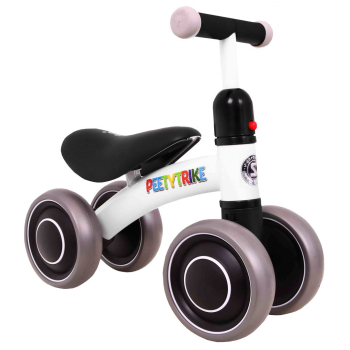 Pierwszy Rowerek biegowy PettyTrike dla dzieci Biały 4-kołowy Jeździk SporTrike